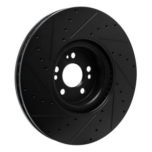 Mercedes-Benz GLE450e Brake Rotor (1) - Front Right - R1 Concepts - Drilled & Slotted - Black - `20-`26